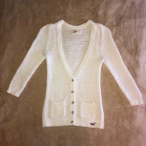 White knit cardigan